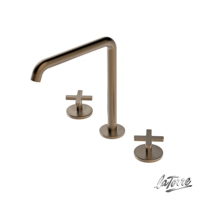 Μπαταρία νιπτήρος επικαθήμενη 3 οπών Elle cross Antique Brass 38102-221